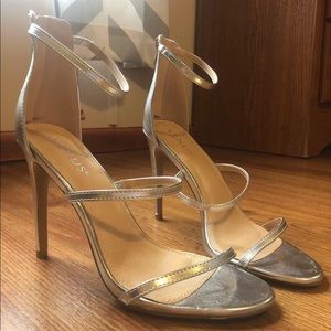 Silver strappy heels
